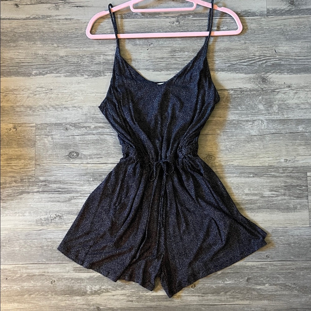 H&M Black and White Polka Dot Shorts Romper